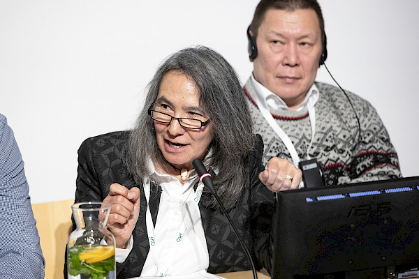 Dr. Dalee Sambo Dorough speaking at the Arctic Environment Ministers