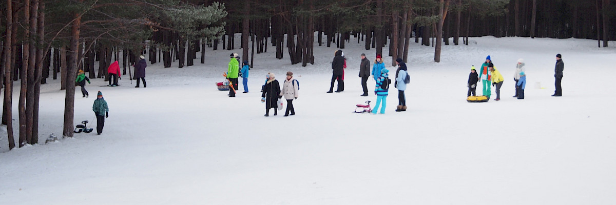Children playing outside the town of Kandalaksha on Russia's Kola Peninsula (Murmansk region). 