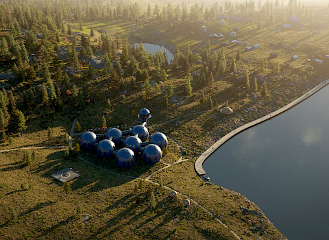 A glimpse of how the the Snowflake International Arctic Station will look upon completion